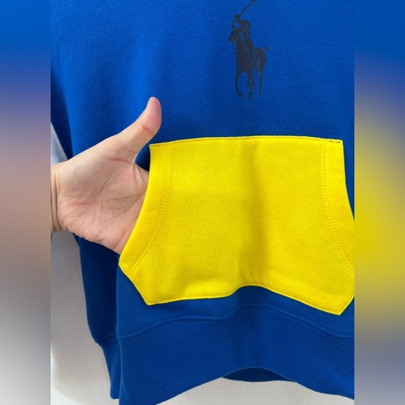 Polo by Ralph Lauren Kids' Blue and Yellow Hoodie (Size 8-10) - Picture 7 of 11